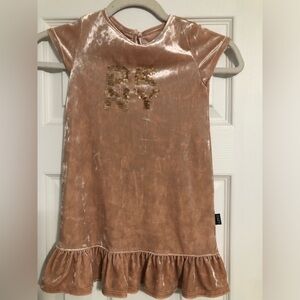 DKNY velour feeling girls‎ dress ruffle bottom size 3T 4T birthday party